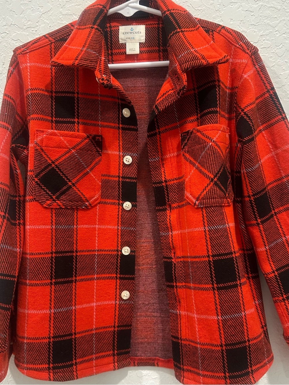 Crewcuts Red and Black Plaid Flannel Shirt Jacket